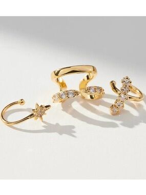 Anthropologie Celestial Sparkle Ear Cuff Set